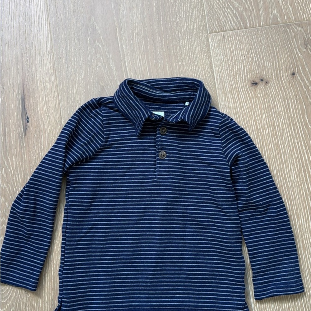 Little Sleepies Play Striped Navy Blue & Gray Kids Shirt 18-24m